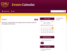 Tablet Screenshot of events.cmich.edu